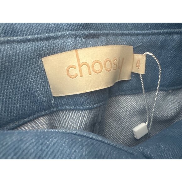 2/$30 NWT Choosy Size 4 Light Blue High-Waisted Tie-Belted Light Denim Pants - Picture 8 of 15